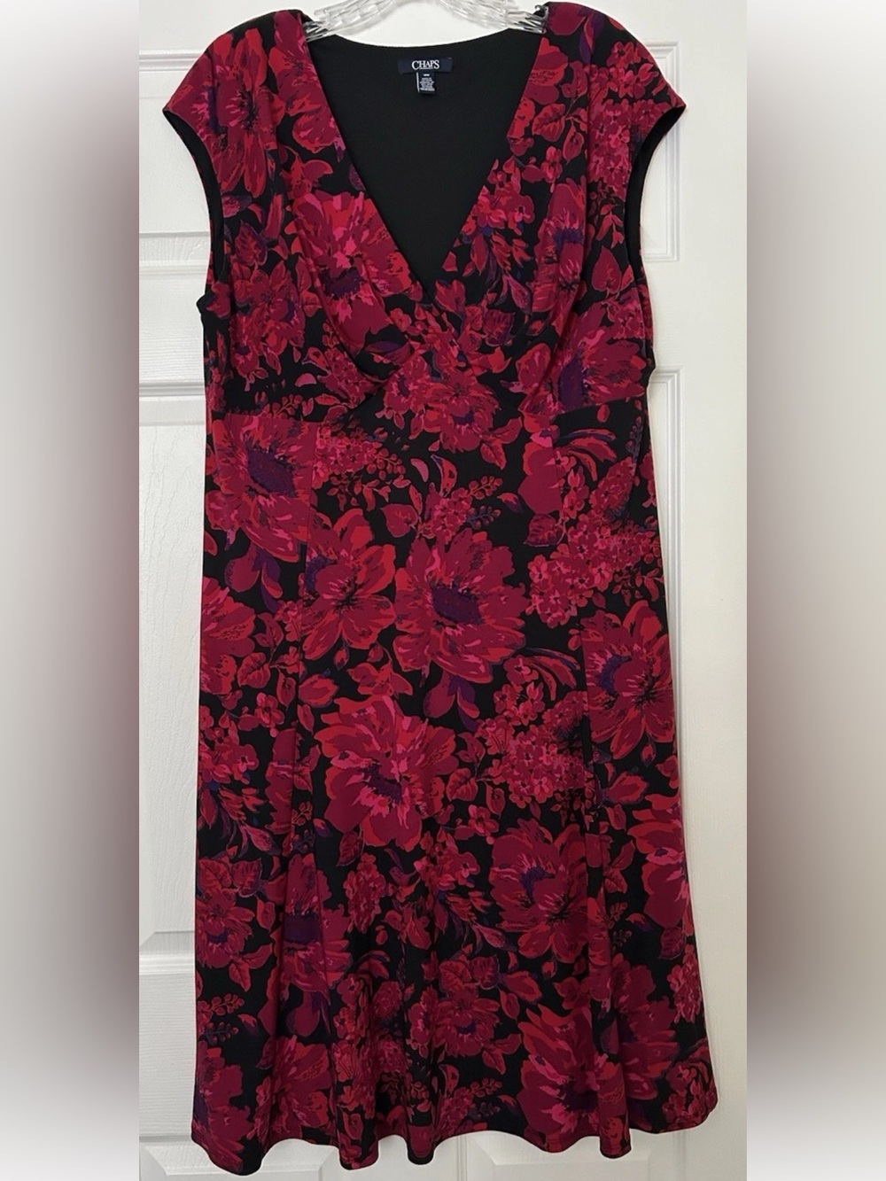 CHAPS Magenta Pink Floral Dress Size 18W